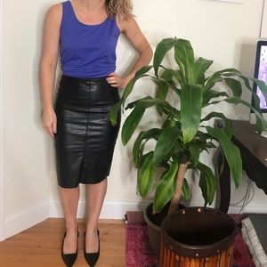 H&M high waisted faux leather skirt
